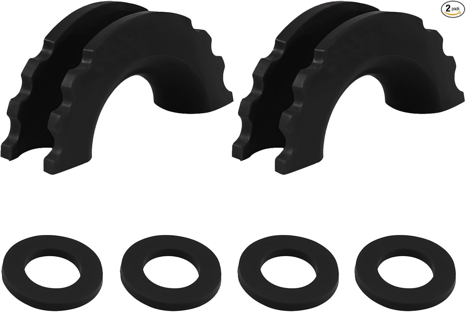 2PCS D Ring Shackle Isolators Washers Kit, PVC Shackle Isolators  Color: Black