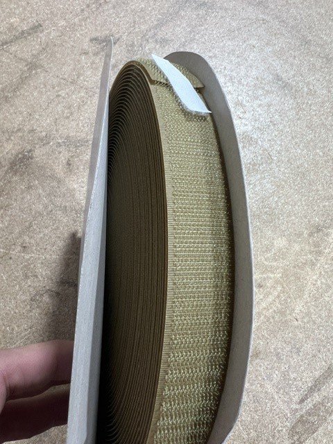 1" Coyote Tan Hook Sew-On Fastener Tape Mil-Spec 25 Yard Roll