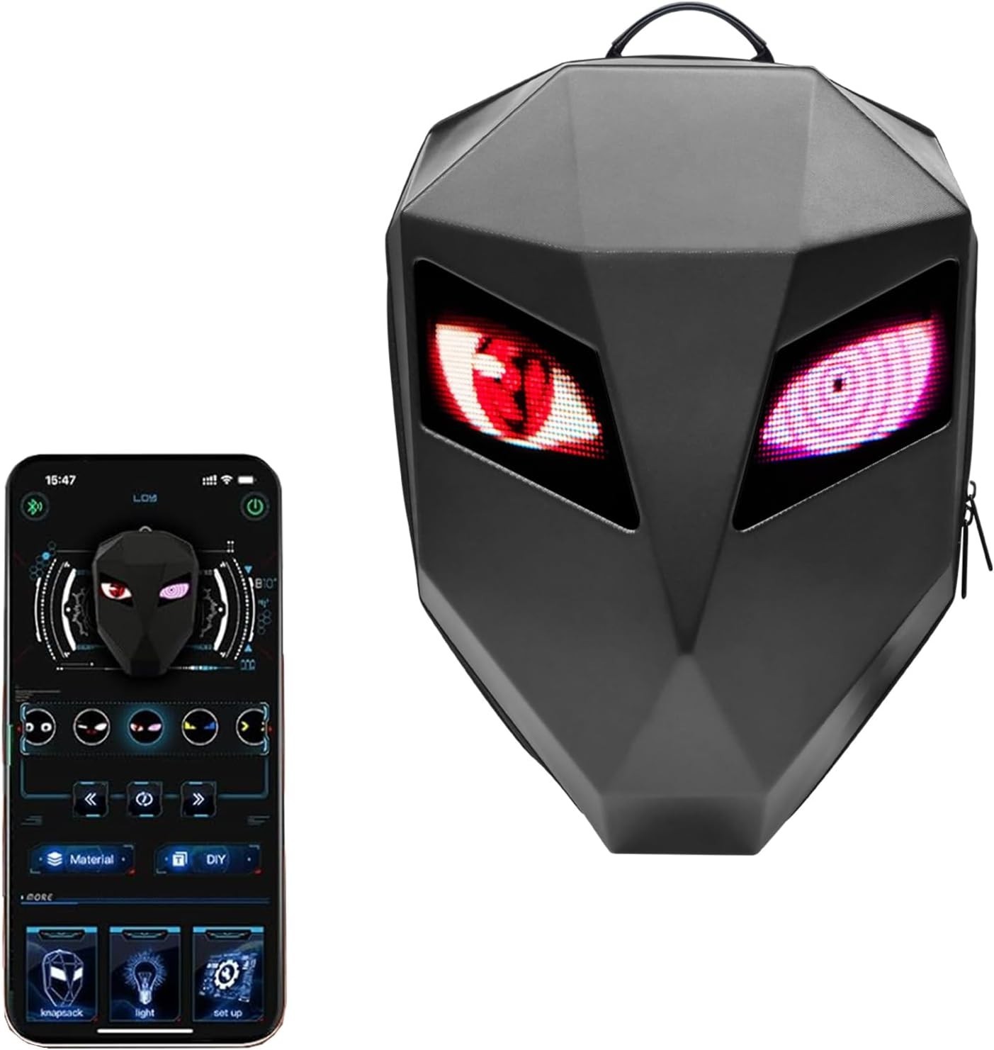 ECLIO 19" LED Backpack Waterproof Hard Case Motorbike Bag Motorcycle Cycling Bag
