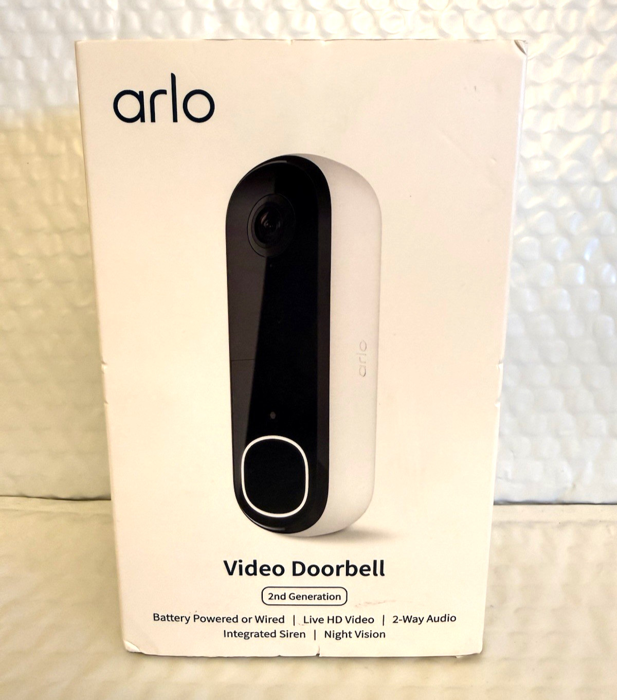 Arlo - Smart Wi-Fi Video Doorbell (2nd Gen) Wired/Battery w/ 1080p - White  NEW!
