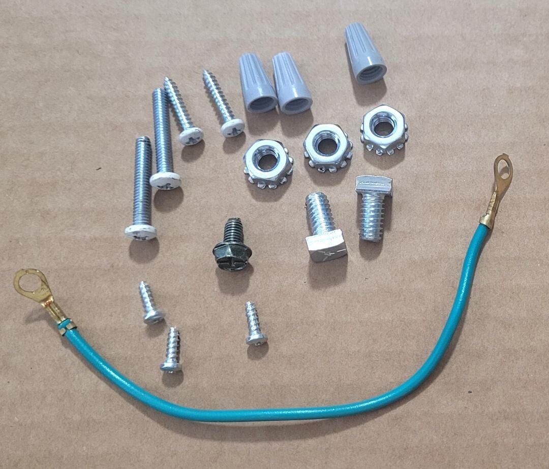 DA-LITE 17 PC SET HARDWARE SCREWS WIRE NUTS BOLTS FOR TUBULAR ELECTRIC SCREEN