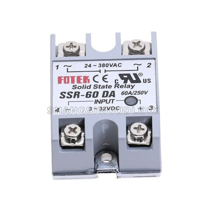 24V-380V 60A 250V SSR-60 DA Solid State Relay Module 3-32V DC To AC NEW