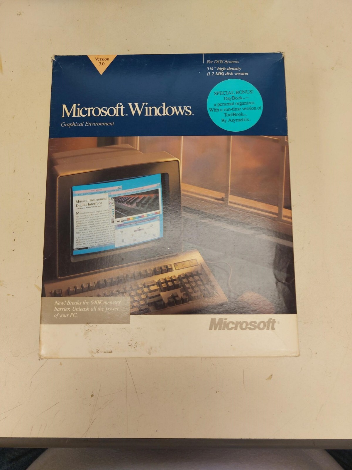 Vintage Microsoft Windows 3.0 For DOS  5.25" Disk  + bonus