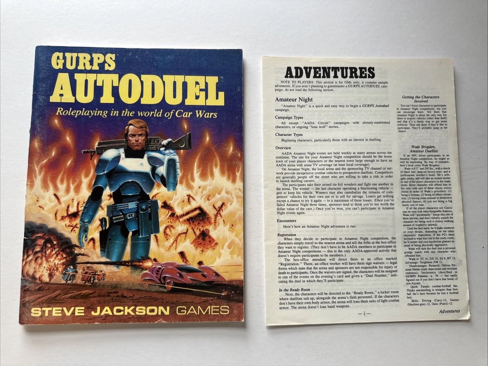 GURPS AutoDuel Roleplaying In The World Of Car Wars 1986 1st Edition #6003 RPG