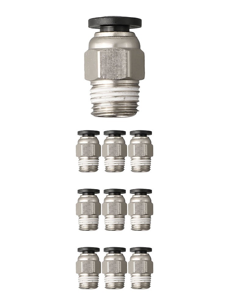 Push Straight Pneumatic Connector Stainless Steel Thread External Fitting