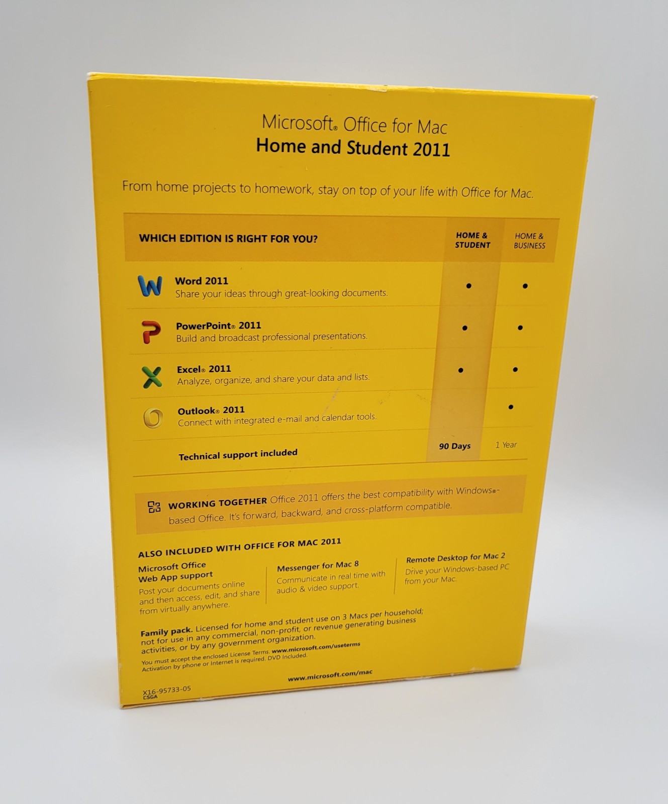 Official Microsoft Office Mac 2011 Home & Student with Product Key