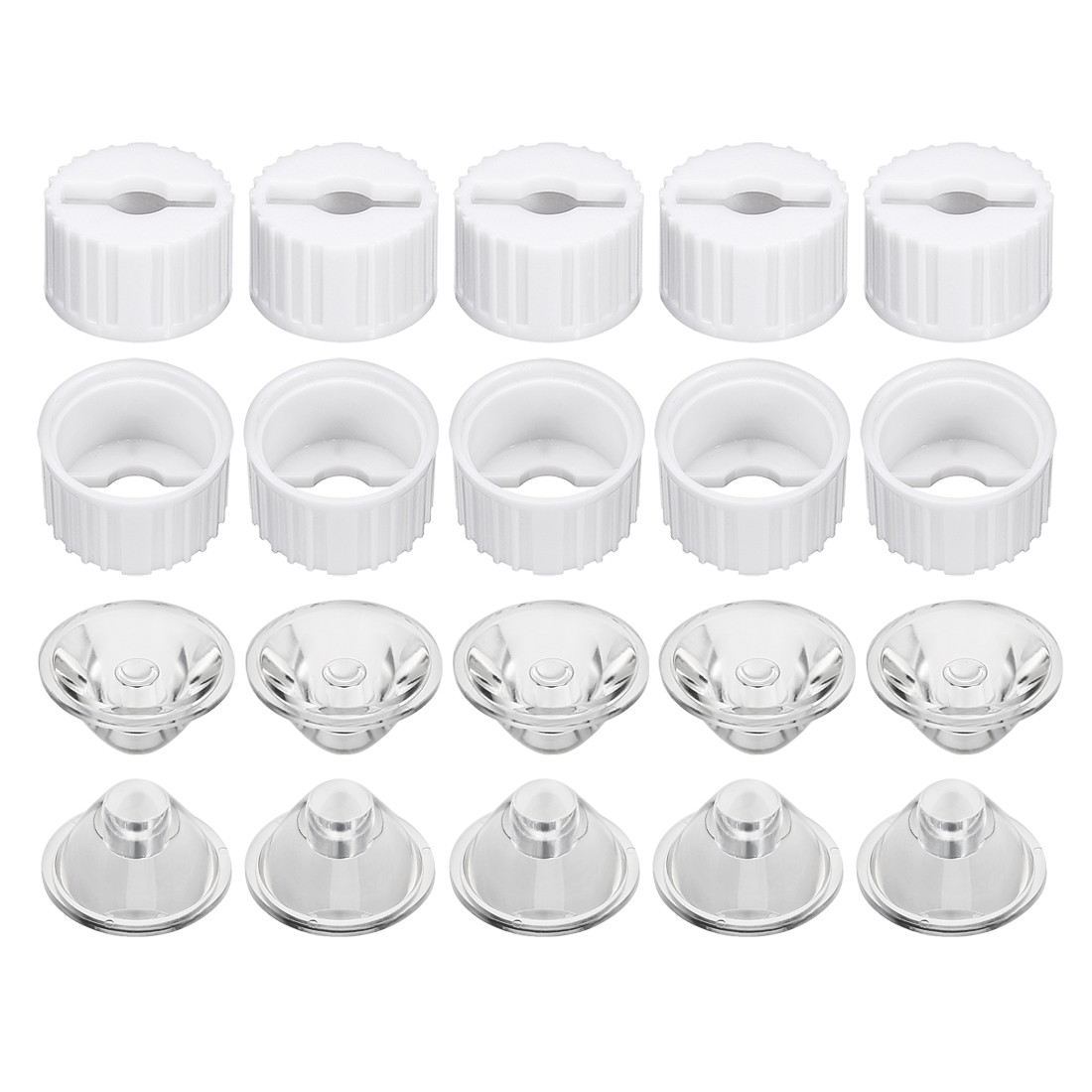 10 pcs 20mm LED Lens 15 Degree with White Holder for 1W 3W High Power LED Light