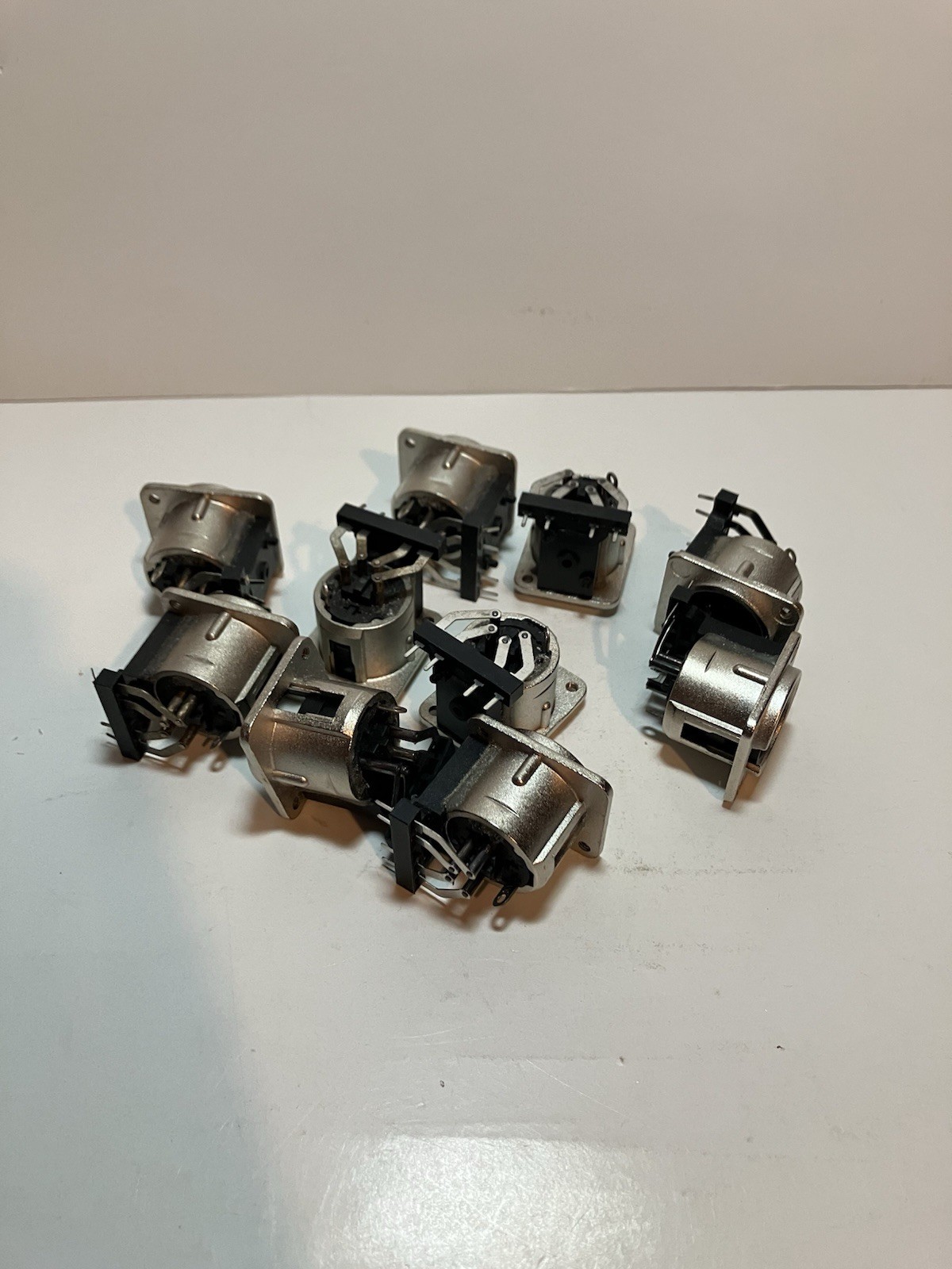 Lot of 10 XLR Female End Plugs 4 Pole NEW! Metal Nickel Mount 4 Pin