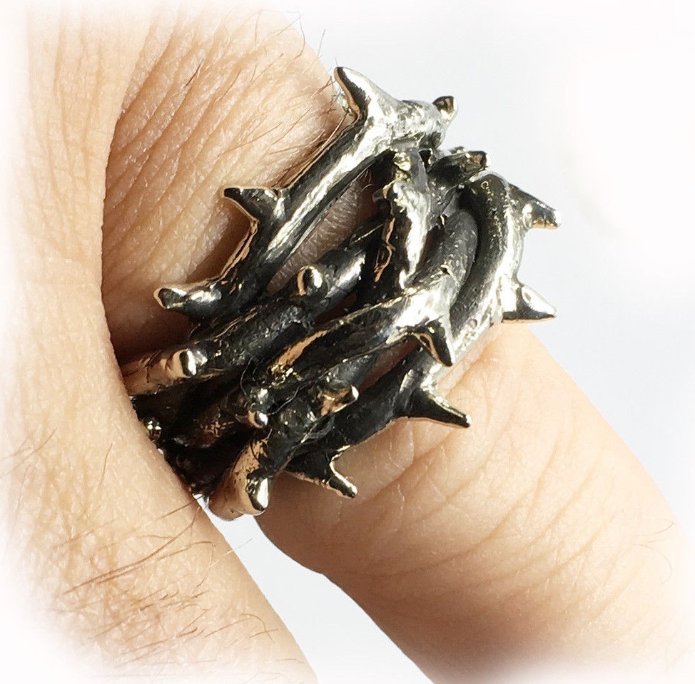Crown of Thorns Silver Ring V3