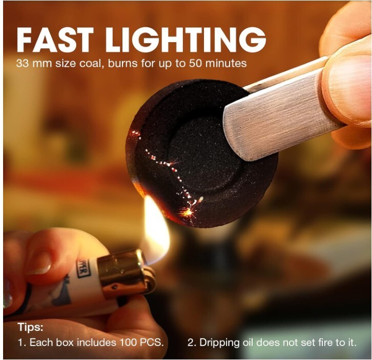 MEKER Instant Fire Coal Tablet 100PCS