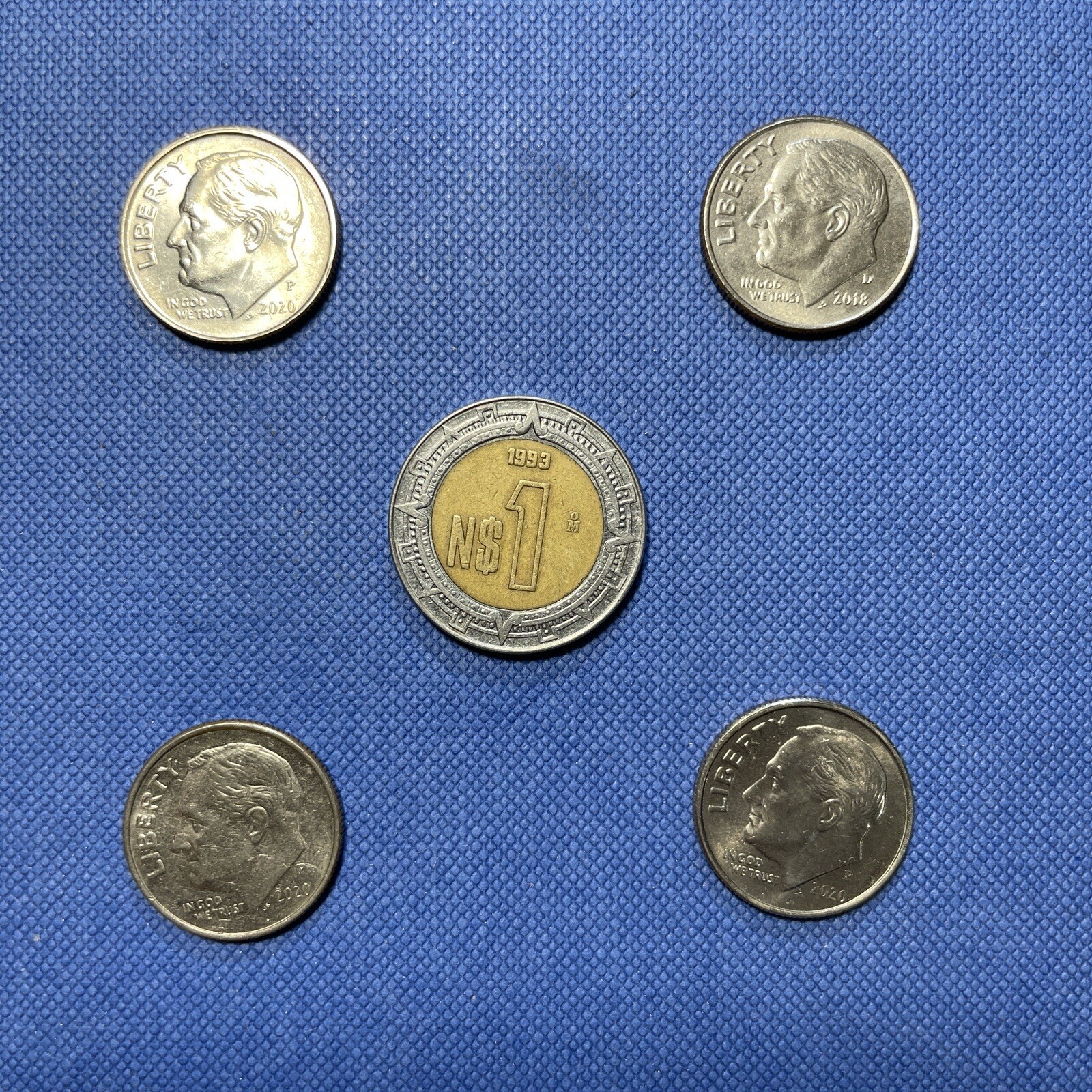 🇲🇽 $1 New Mexican Pesos Coin 1993 Legal Tender Mexico KM# 550 - Lot CI