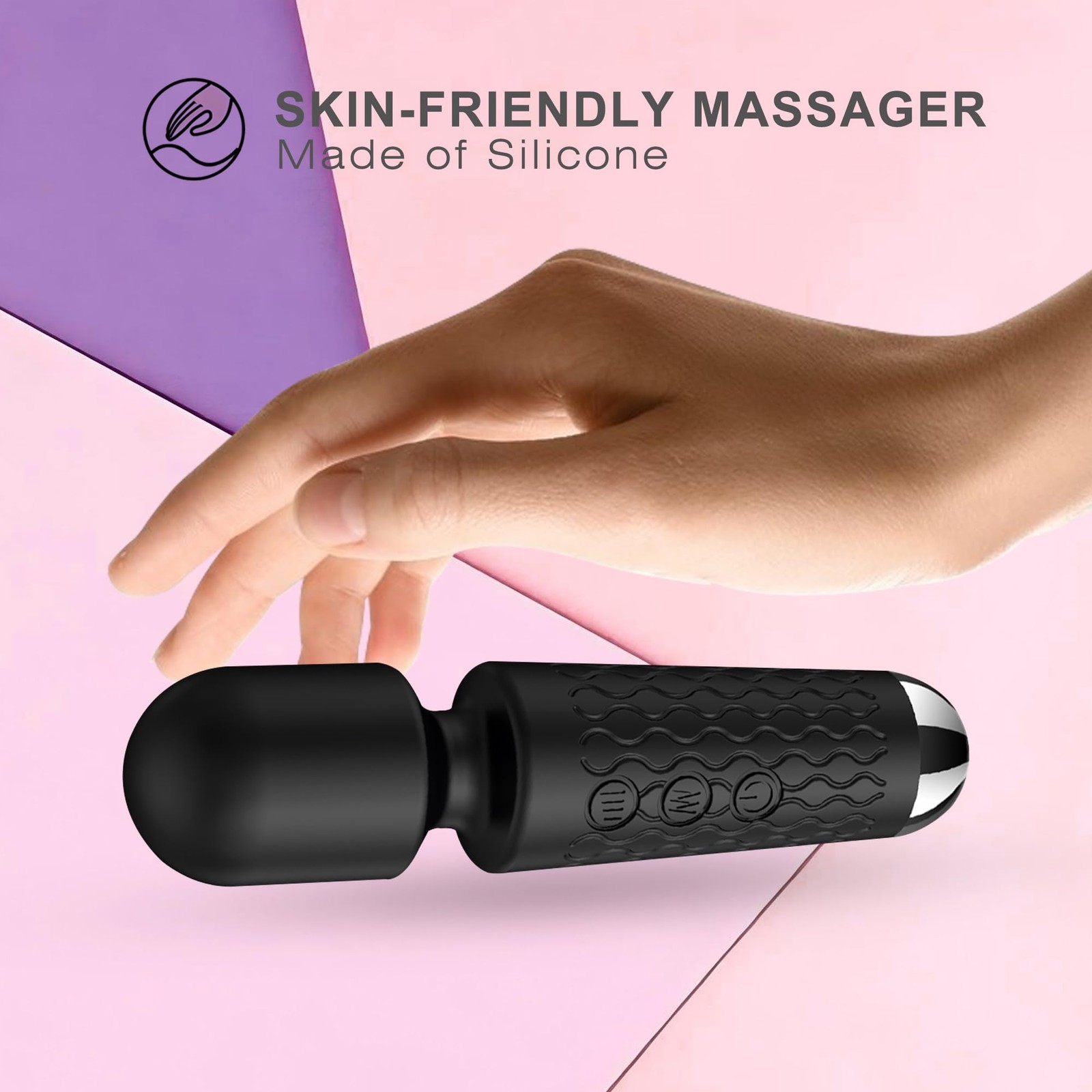 Handheld Cordless Mini Massager, Powerful Quiet with Waterproof, 20 Modes & 8...