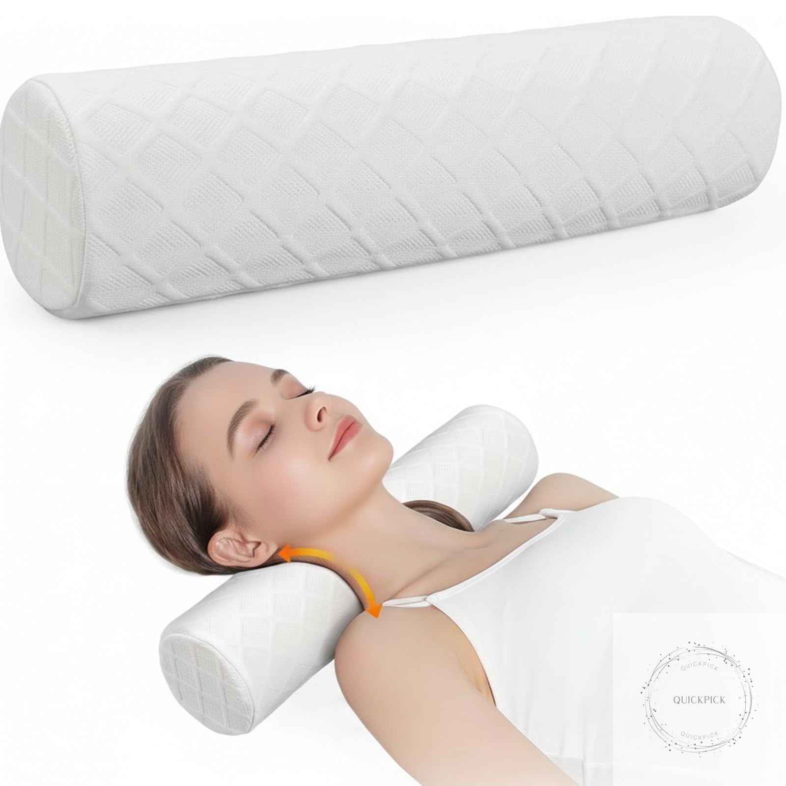 Cervical Memory Foam Neck Roll Pillow Neck Support Pillows for Sleeping 3.1in H