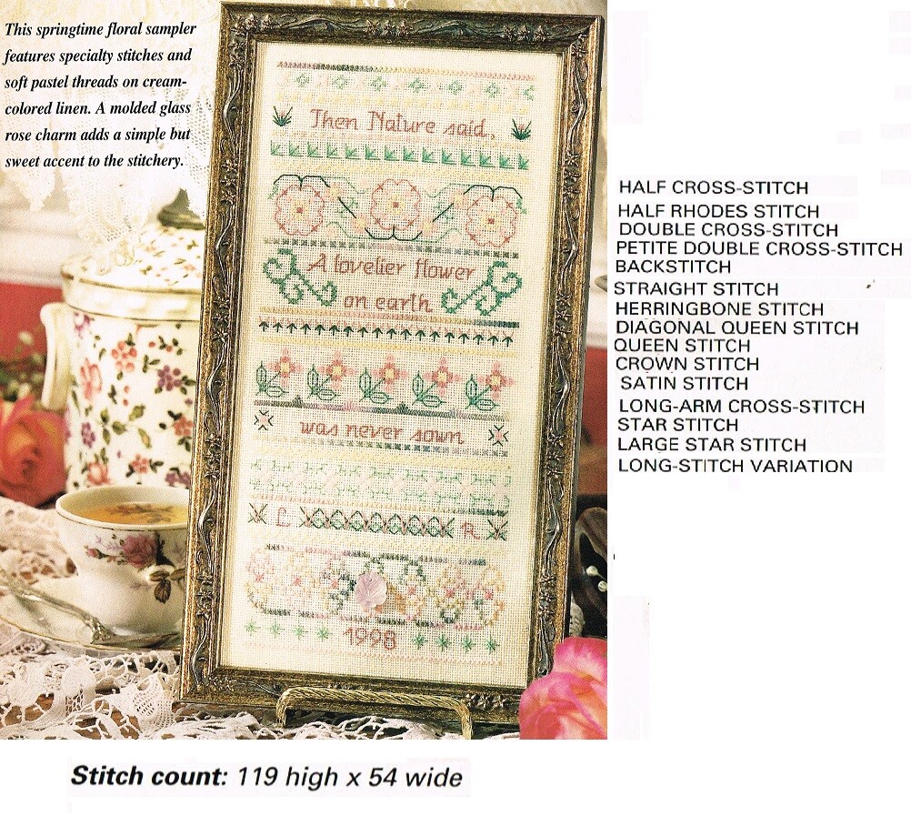THE LOVELIEST FLOWER SAMPLER  CROSS STITCH PATTERN ONLY   GU - WUS
