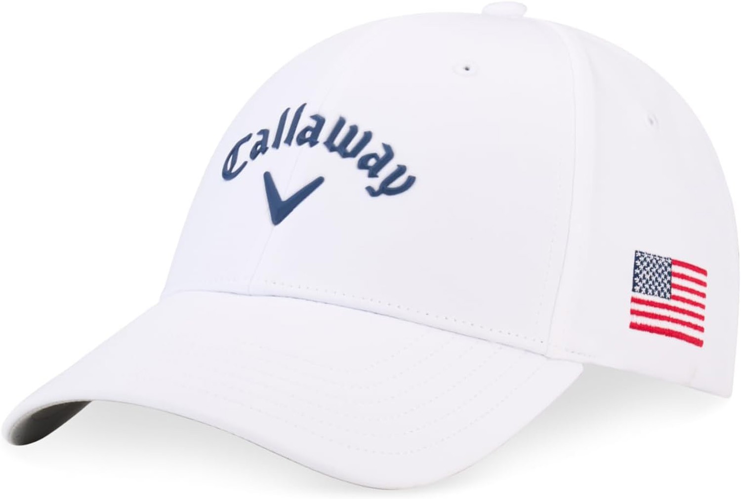 NEW 2026 Callaway Golf Liquid Metal White/USA Flag Adjustable Golf Hat/Cap