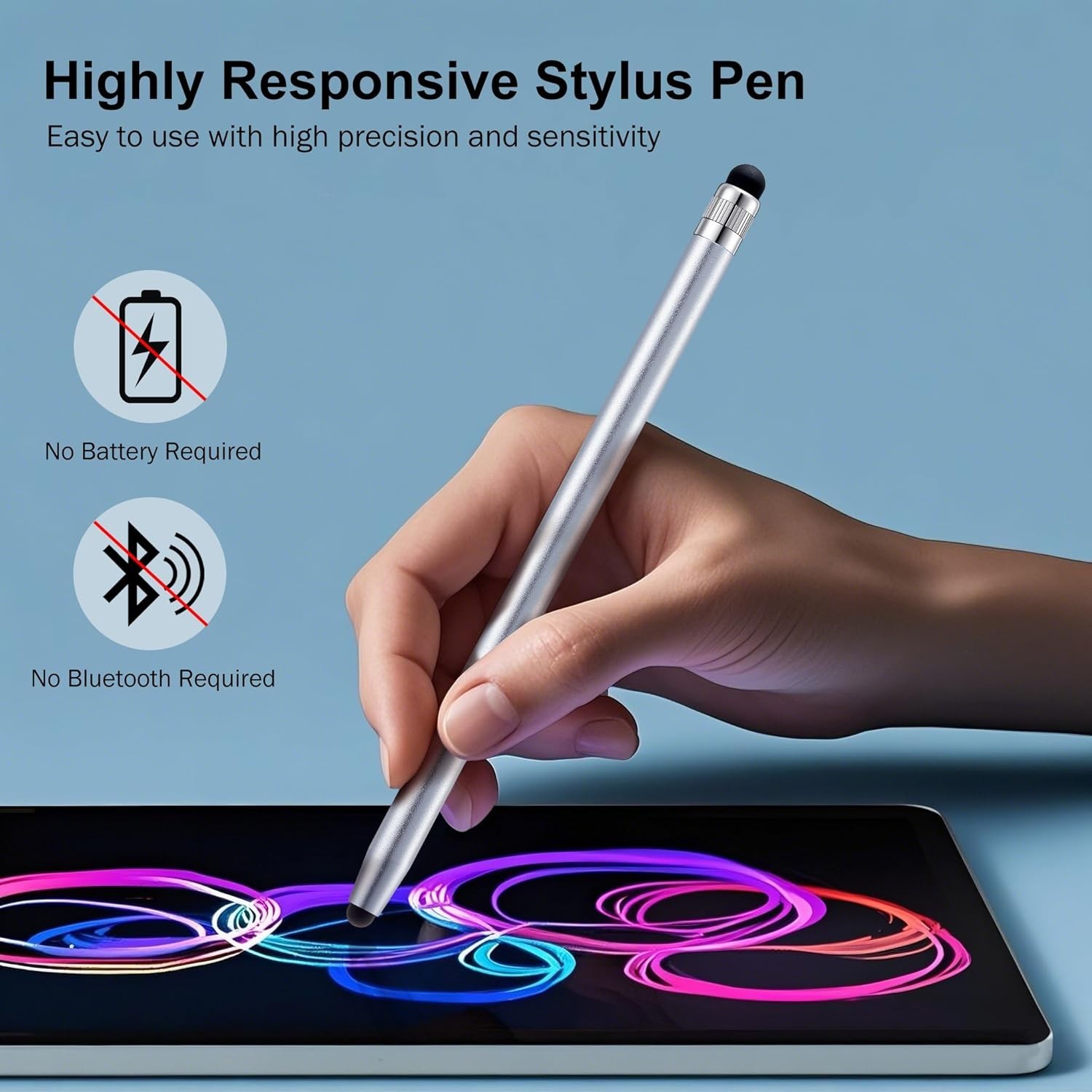 12-Pcs 2-in-1 High Precision Stylus Pen Set for iPad/iPhone/Android Devices