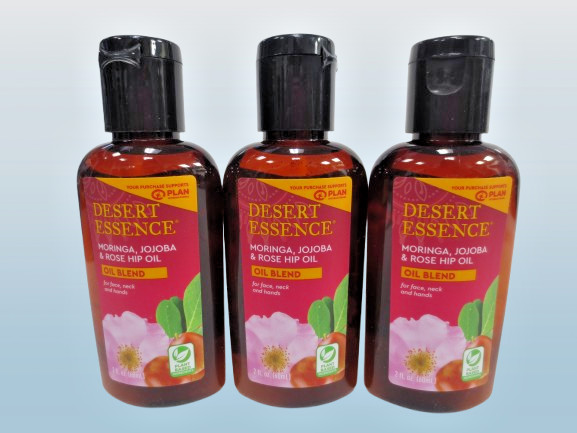 DESERT ESSENCE OIL BLEND WITH MORINGA, JOJOBA & ROSE HIP OIL  2 OZ NWOB LOT OF 3