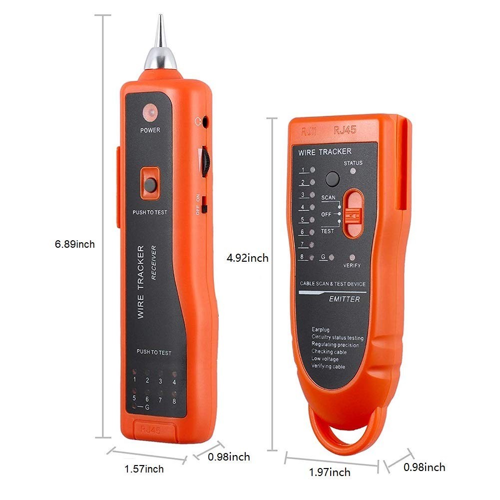 Versatile Wire Tracker for Ethernet LAN RJ45 RJ11 with Earphone & Voltage