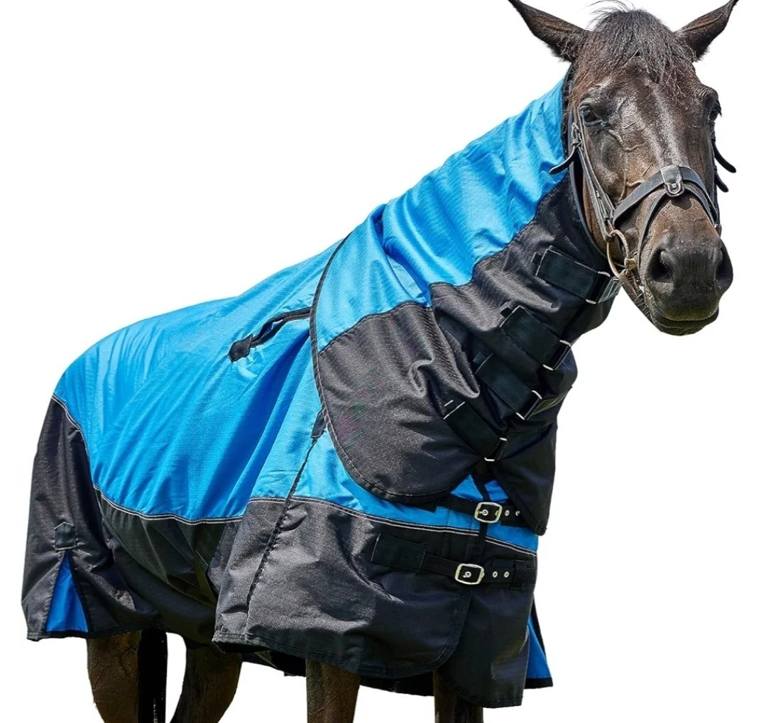 DEERFAMY Horse Turnout Blankets, Waterproof Poly Horse Care Blankets, Full Neck