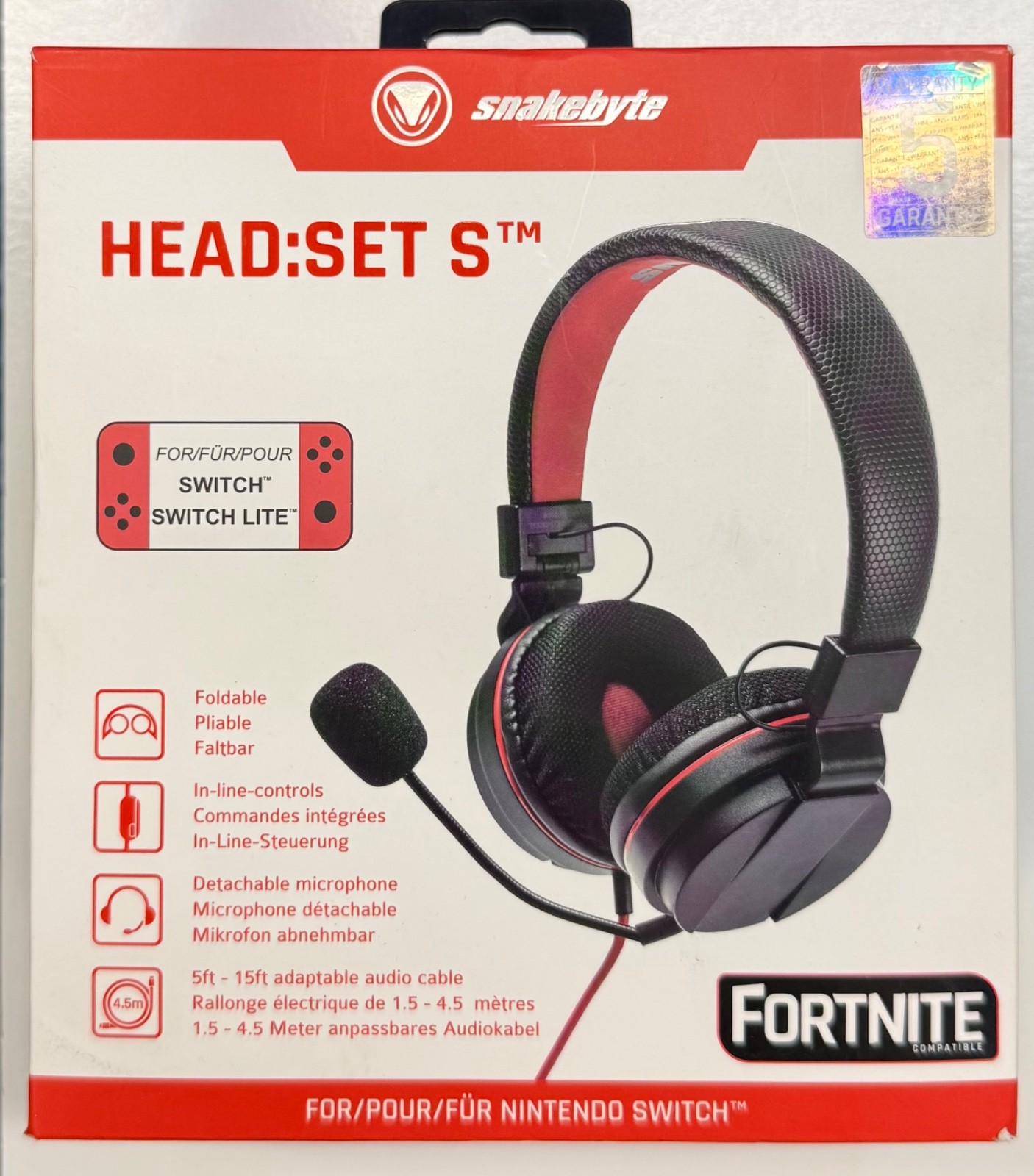 Snakebyte "HEAD:SET S FORNITE" Wired Headset Nintendo Switch (052)