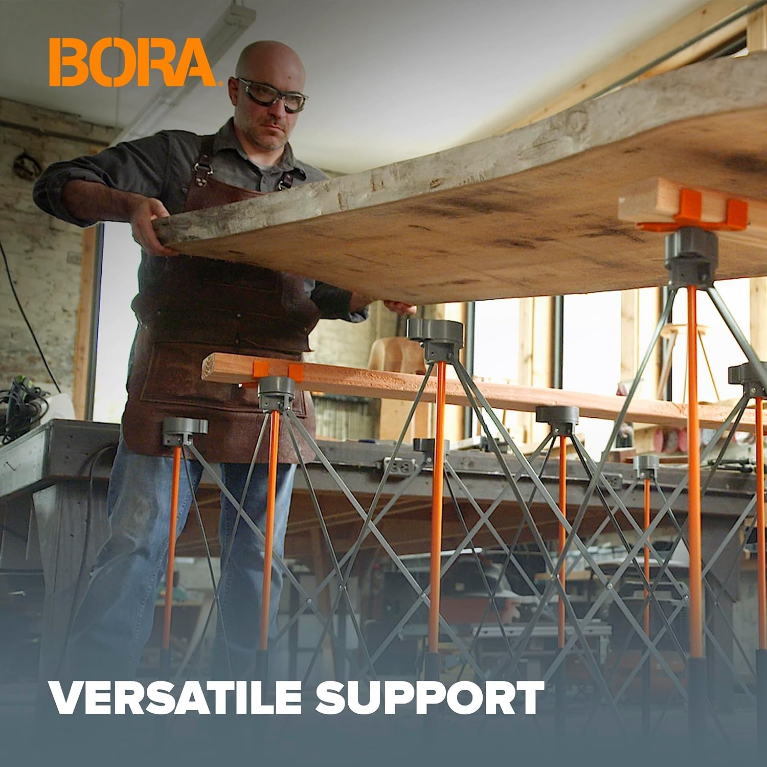 30in Folding Work Table Set No Assembly 9-Strut Collapsible Table