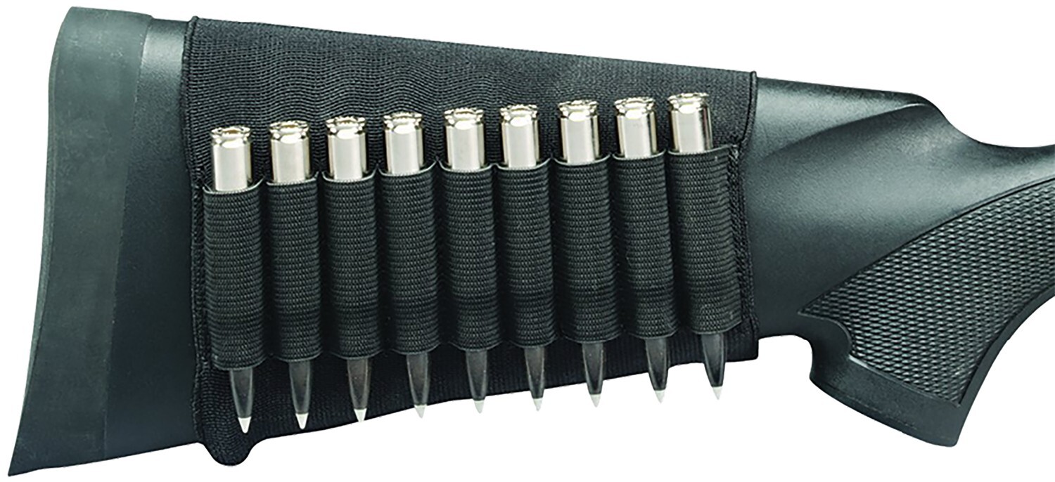 Hunters Specialties 00687 Buttstock Shell Holder Rifle Holds 9 Cartridges Black