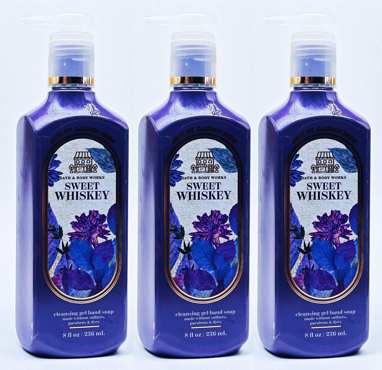 3 Bath & Body Works SWEET WHISKEY Cleansing Gel Hand Soap 8.0 oz