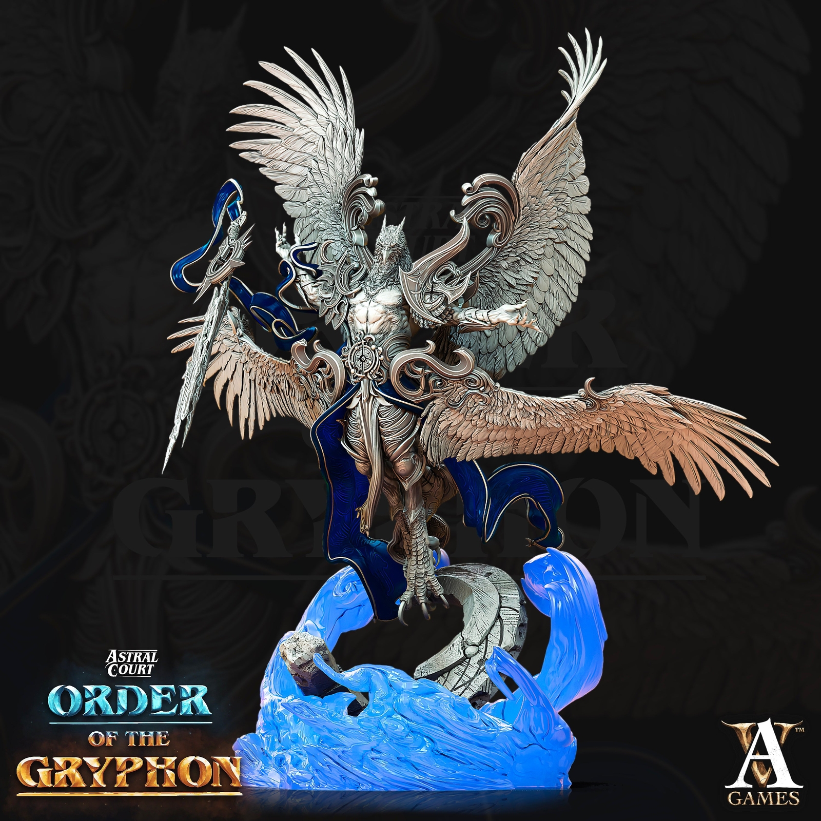 3D Printed Archvillain Games Aratiel the Golden Astral Court Order of the