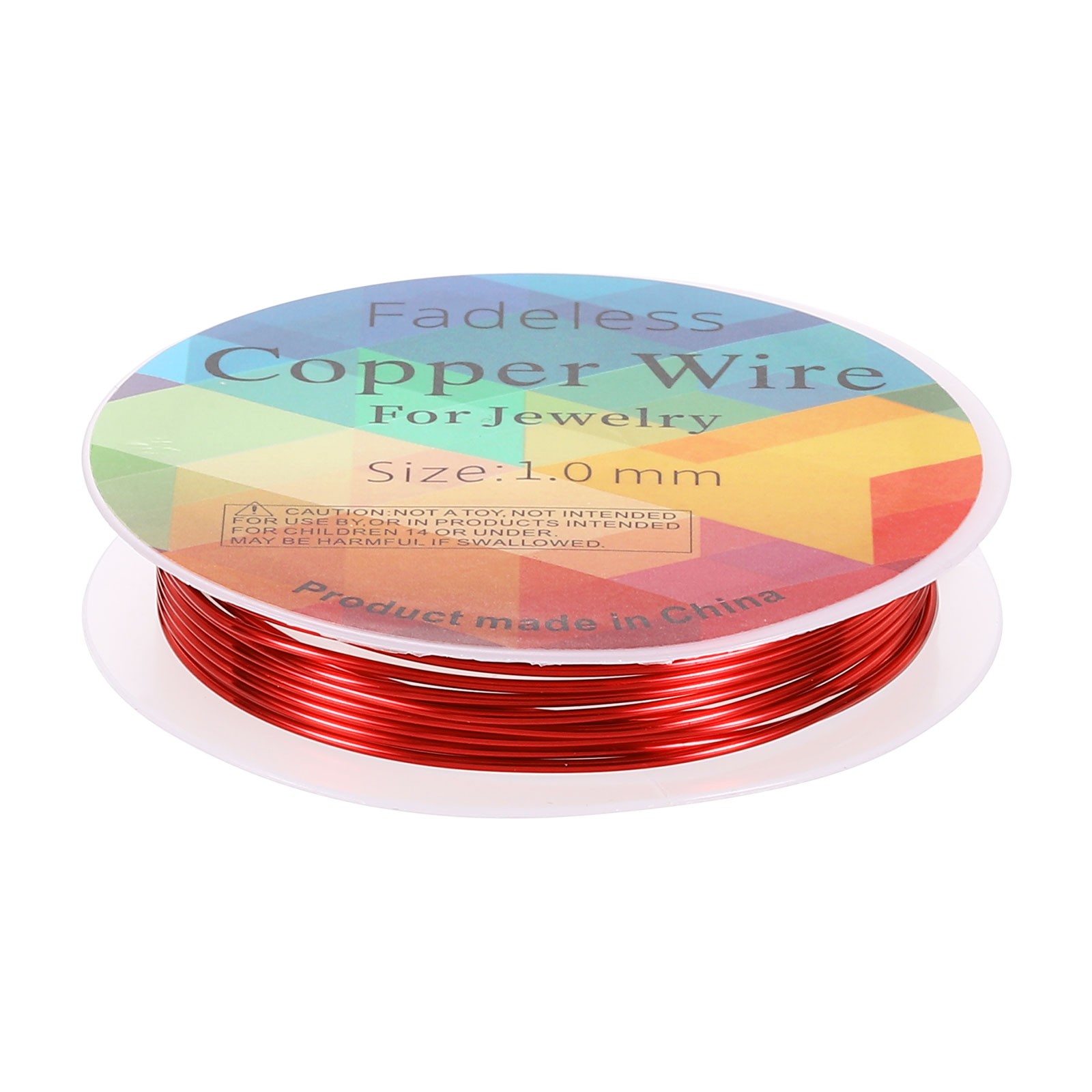 Jewelry Wire 5ft 18 Gauge Brass Craft Jewelry Wrapping Wire, Bright Red