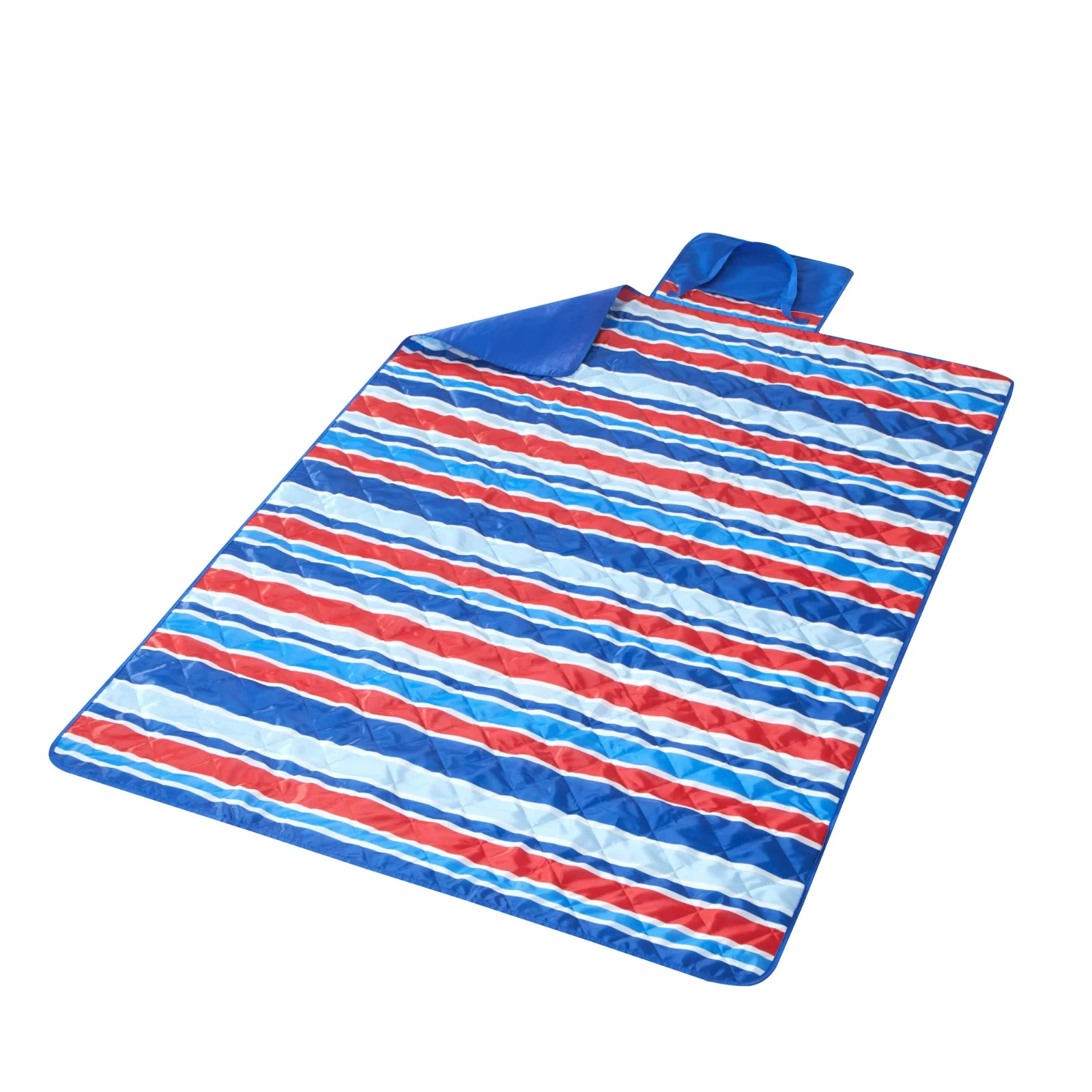 Mainstays Waterproof Outdoor Blanket Red & Blue 60x70 in, Carry Handle