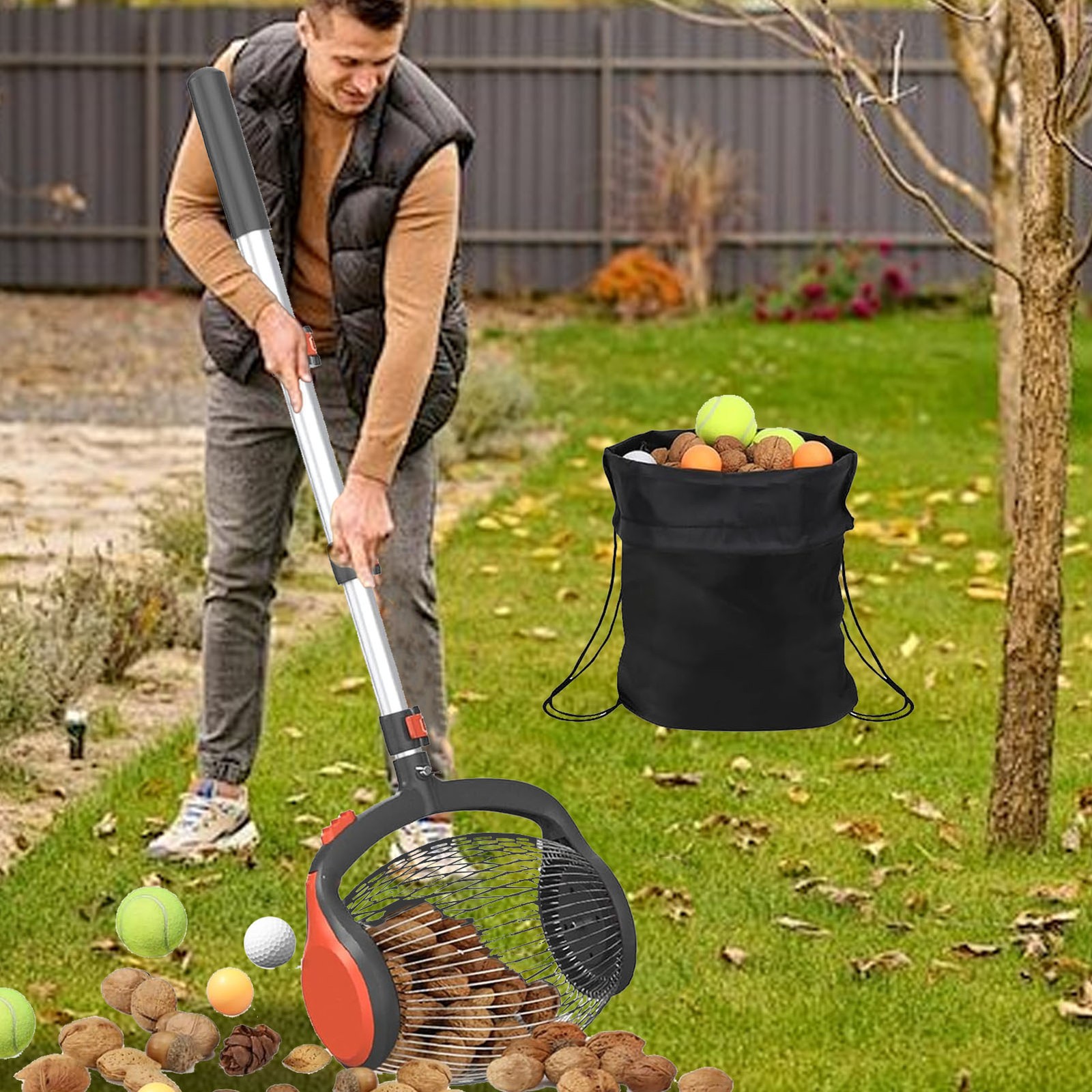 Compact Nut Gatherer Lightweight Acorn Picker Upper Roller