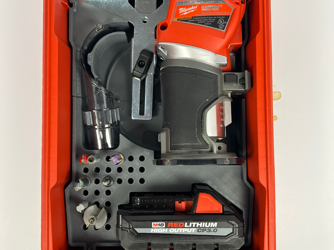 Insert for Milwaukee Packout for Milwaukee M18 Compact Router (2732-20)