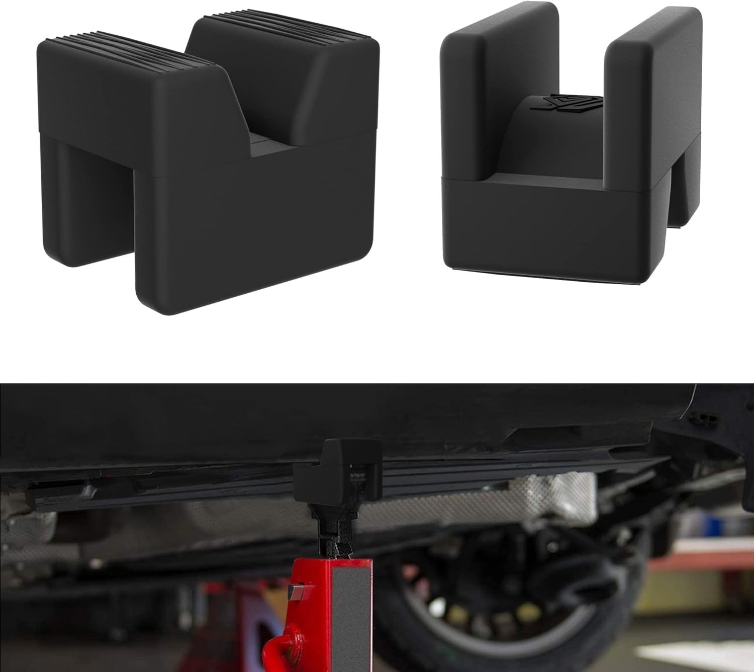 Universal Rubber Jack Pad Adapter Set - Essential 2-Piece Protector for Vehicles