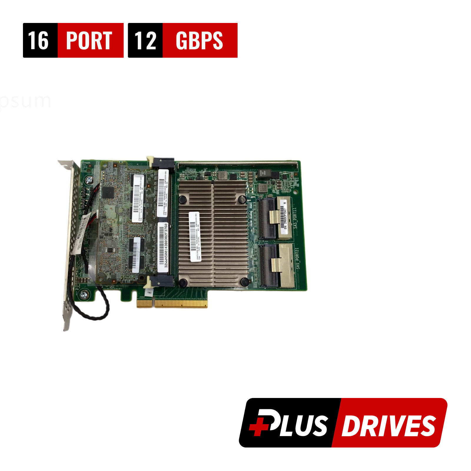 12 Gb/s SAS 3 RAID controller PCIe3 x8 w/ Cache 4GB module + Cables & BBU