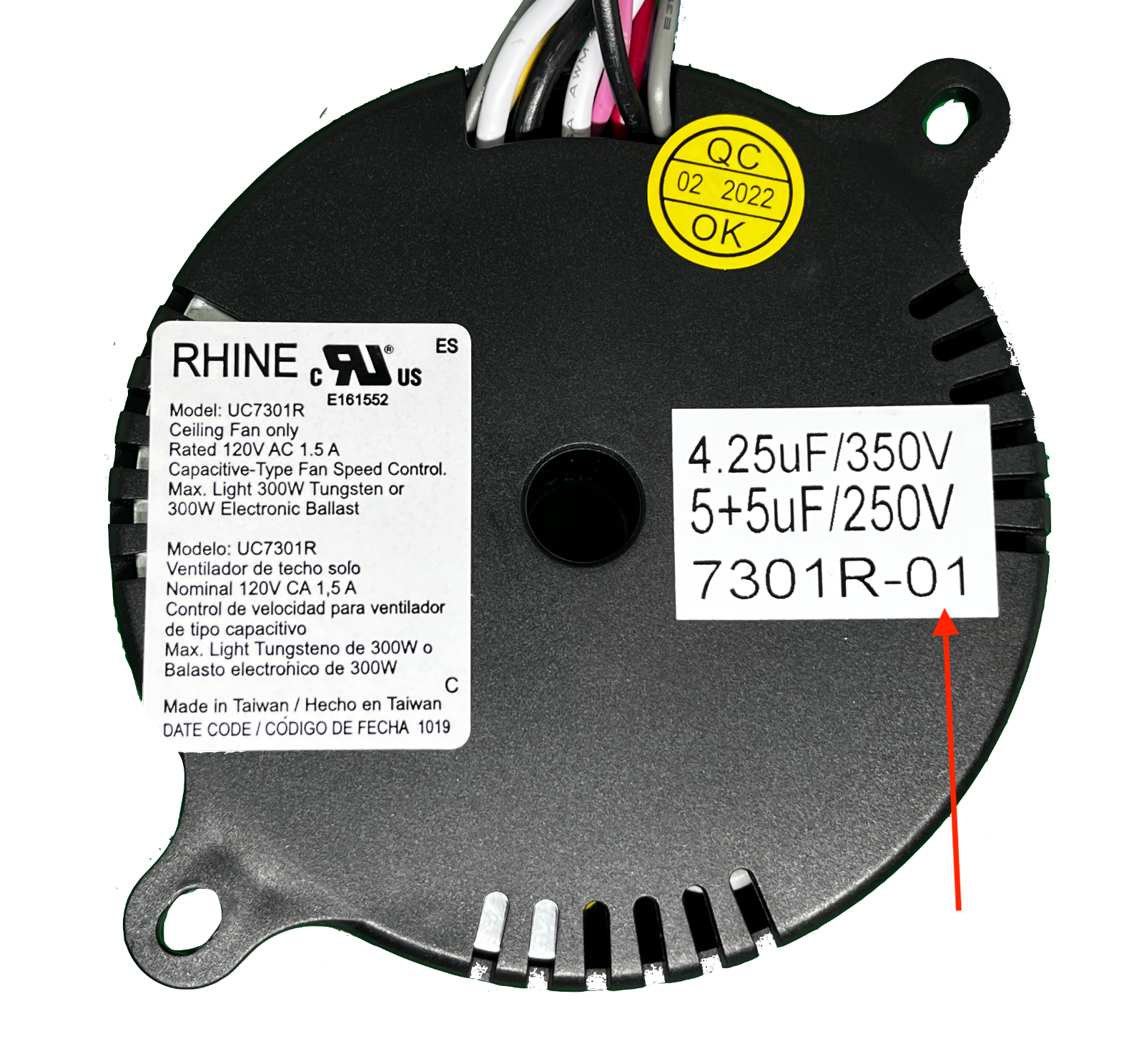7301R-01 Ceiling Fan Receiver UC7301R