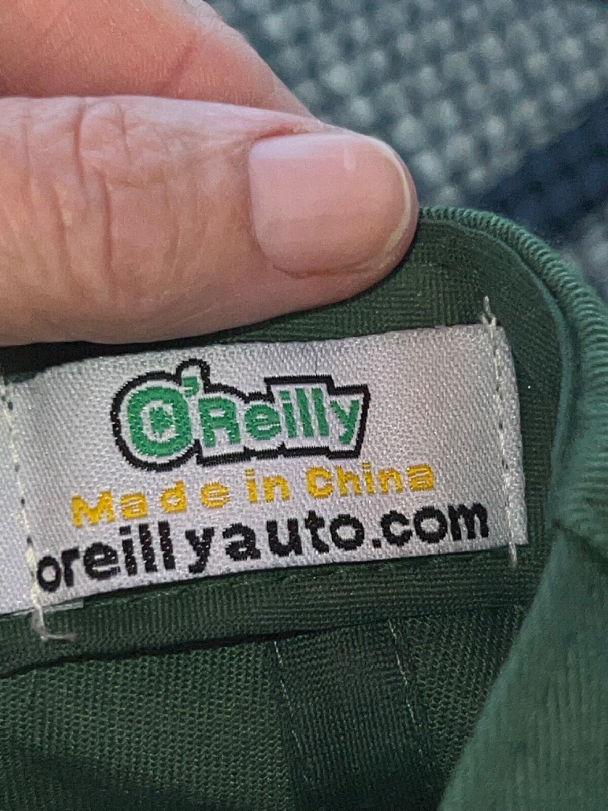 O’Reilly Auto Parts Green with White Hat Cap Hook Loop EUC