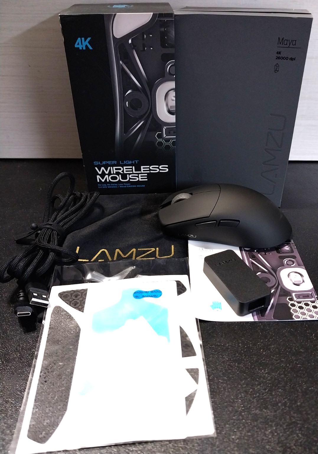 Lamzu Maya 4K 26000 DPI Wireless Gaming Mouse Super Light 5 Button Black