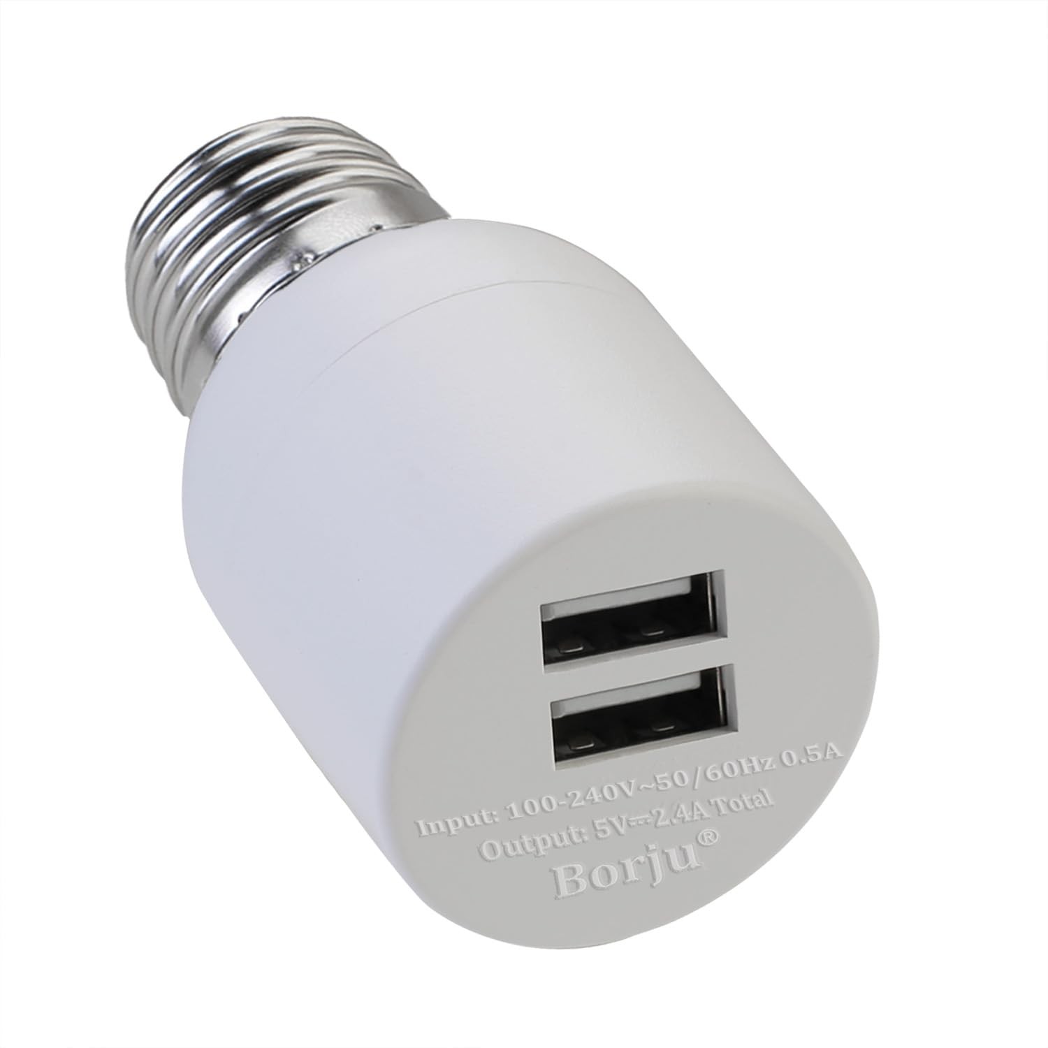 Borju Light Socket USB Adapter for Decorative Lights,Lighting,Security White