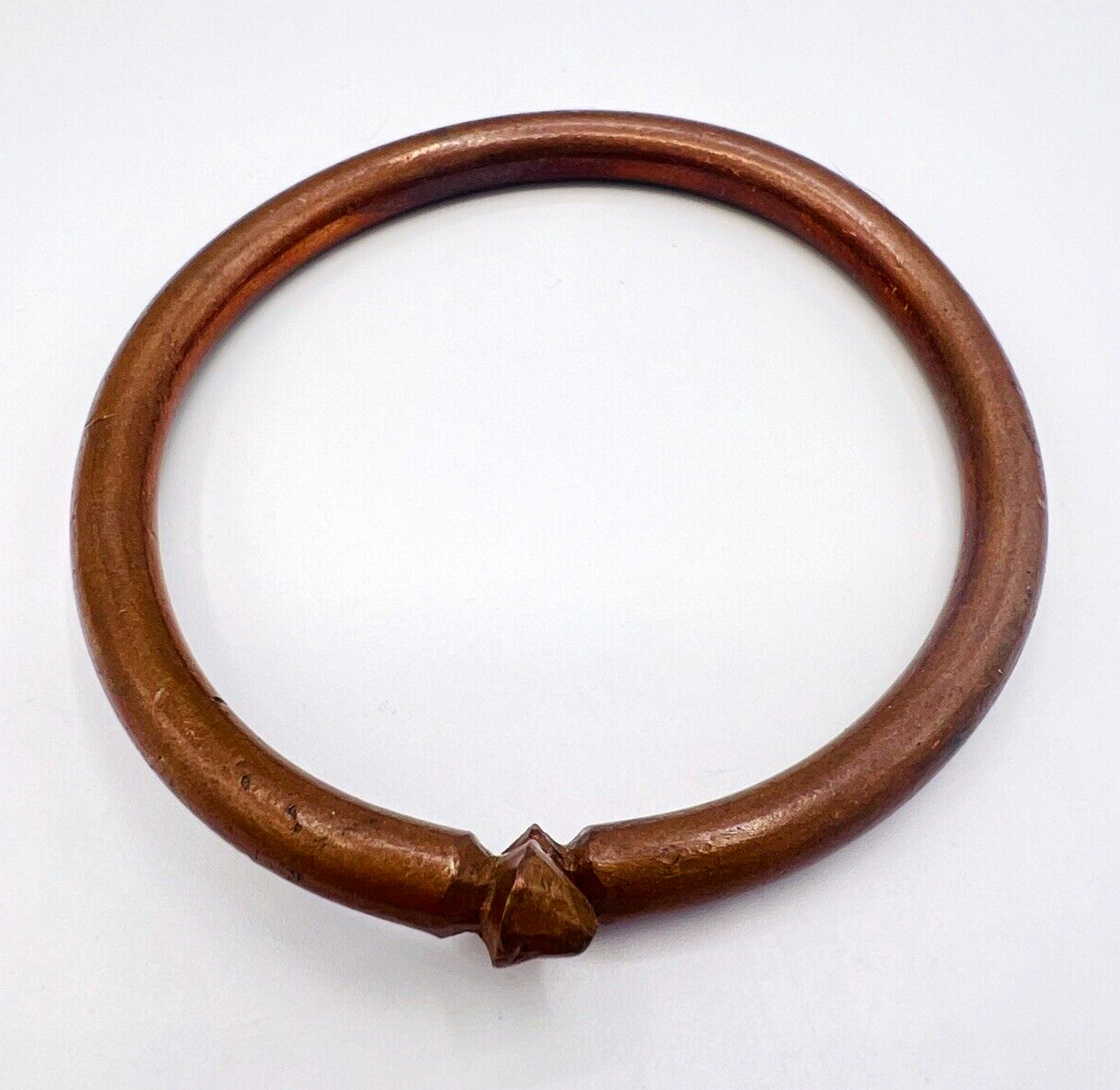 Handcrafted Brutalist Shabby Chic Copper Bangle Bracelet