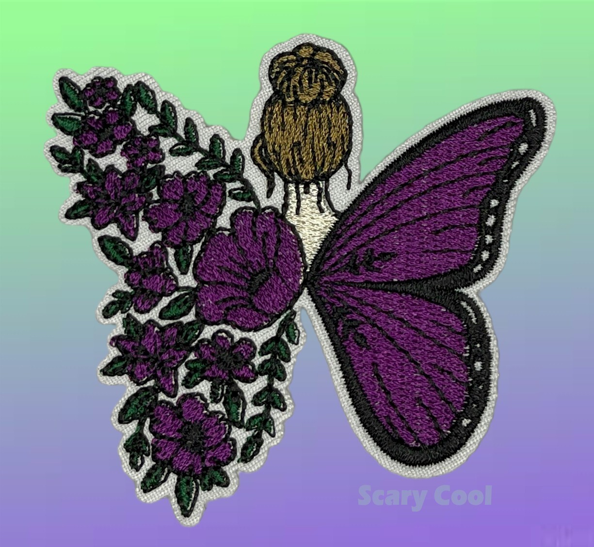 New Butterfly Fairy Wings Purple Embroidered Motorcycle Biker Iron On Patch