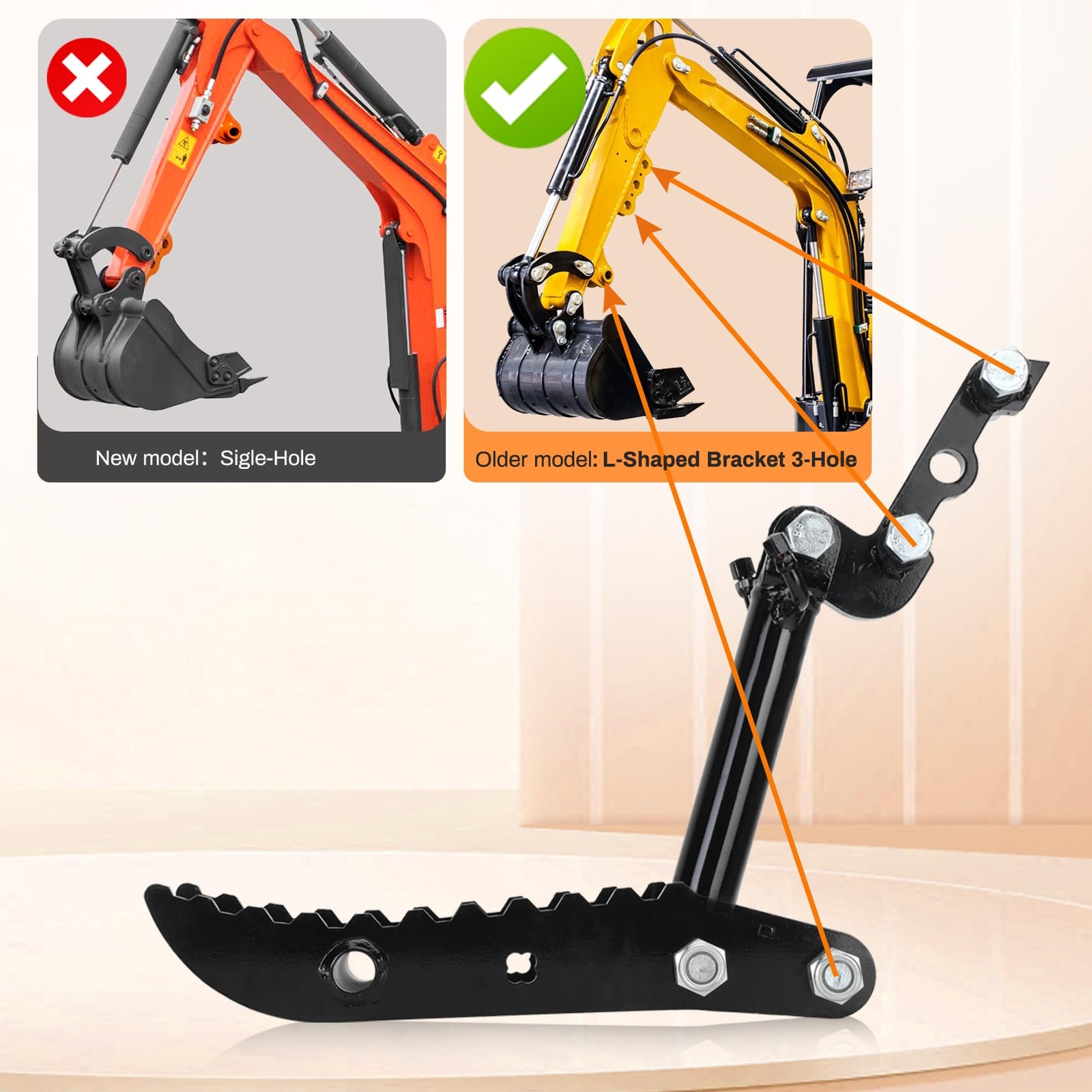 1x Hydraulic Thumb Clip w/ 2 Hoses For Mini Excavators Pick Up Irregular Objects