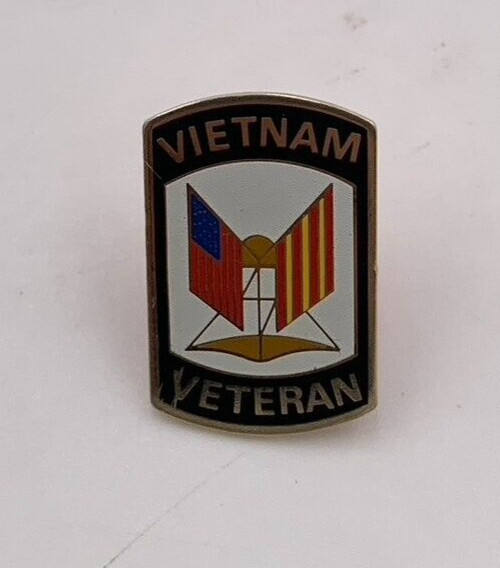 VTG Harley Davidson Motorcycle Riders Button Pin Vietnam Veteran USA Military
