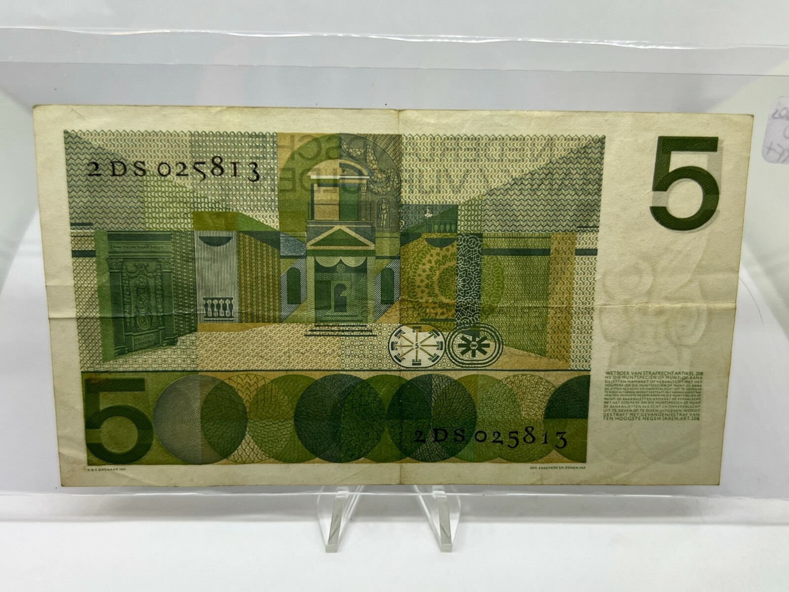 Banknote Netherlands 5 Gulden 1966 XF+