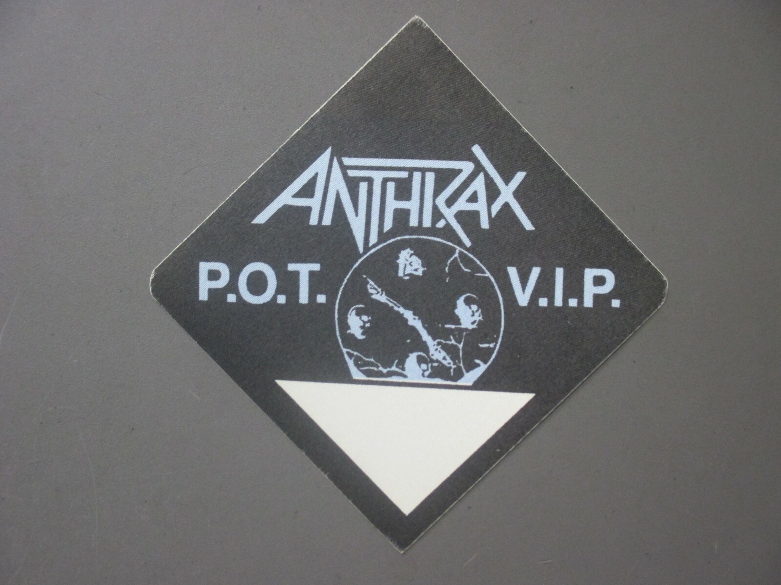 Anthrax satin cloth backstage pass sticker P.O.T. VIP  !