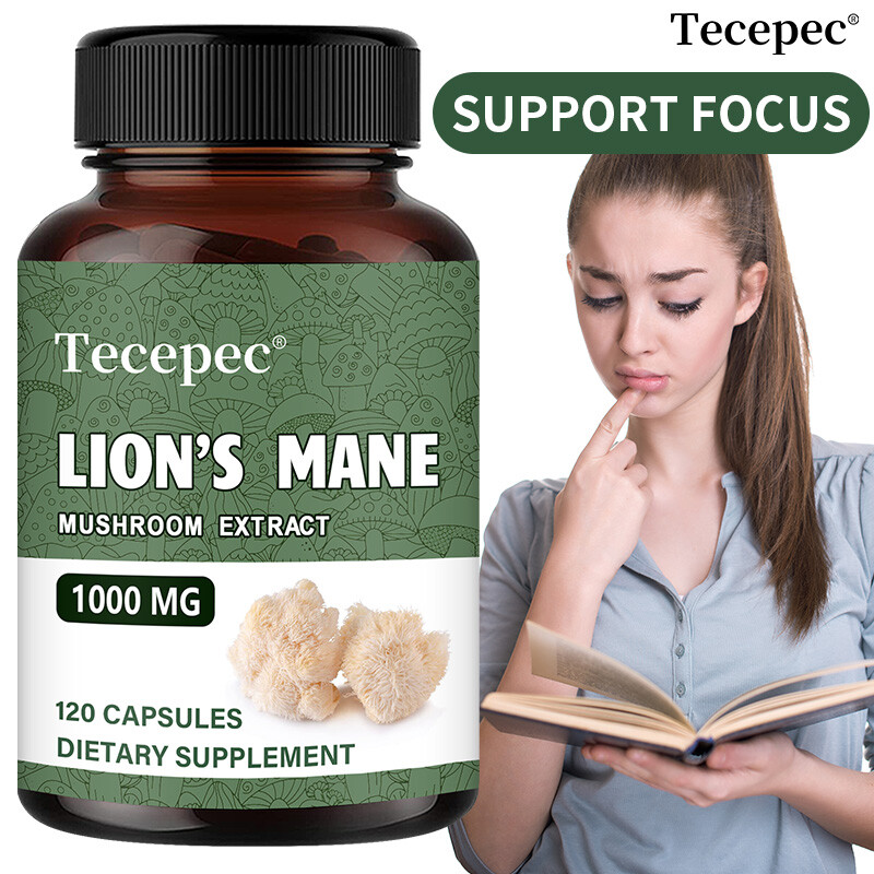 Lion's Mane Mushroo Extract Capsules Balance Energy Levels,Brain & Nerve Health