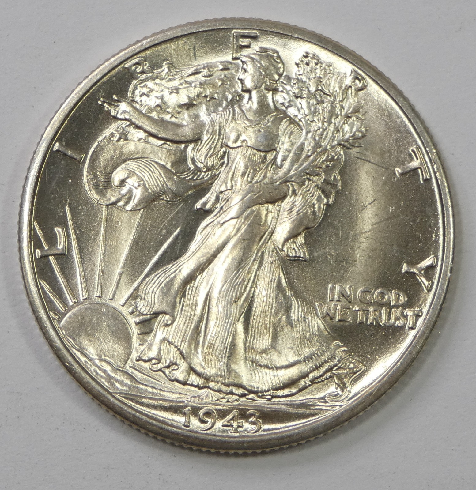 1943-D Walking Liberty Half Dollar Choice BRILLIANT UNCIRCULATED Silver 50c