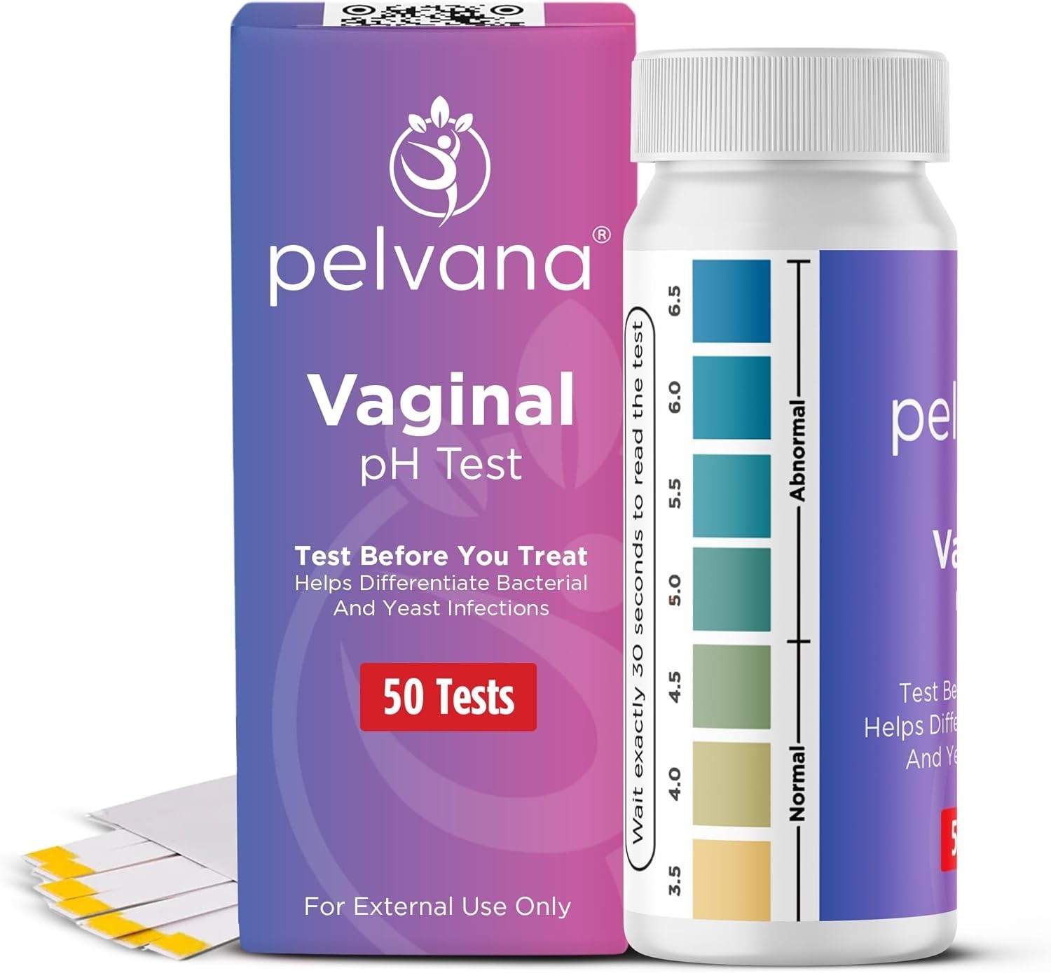 Accurate Vaginal pH  Strips – Quick 50 Strip Kit for Yeast & BV Testing