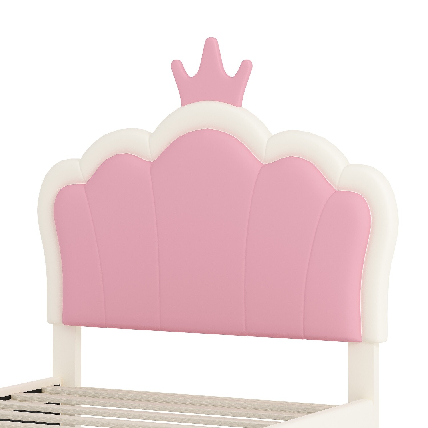 Twin/Full Size Bed Frame PU Upholstered Platform Bed w/ Headboard