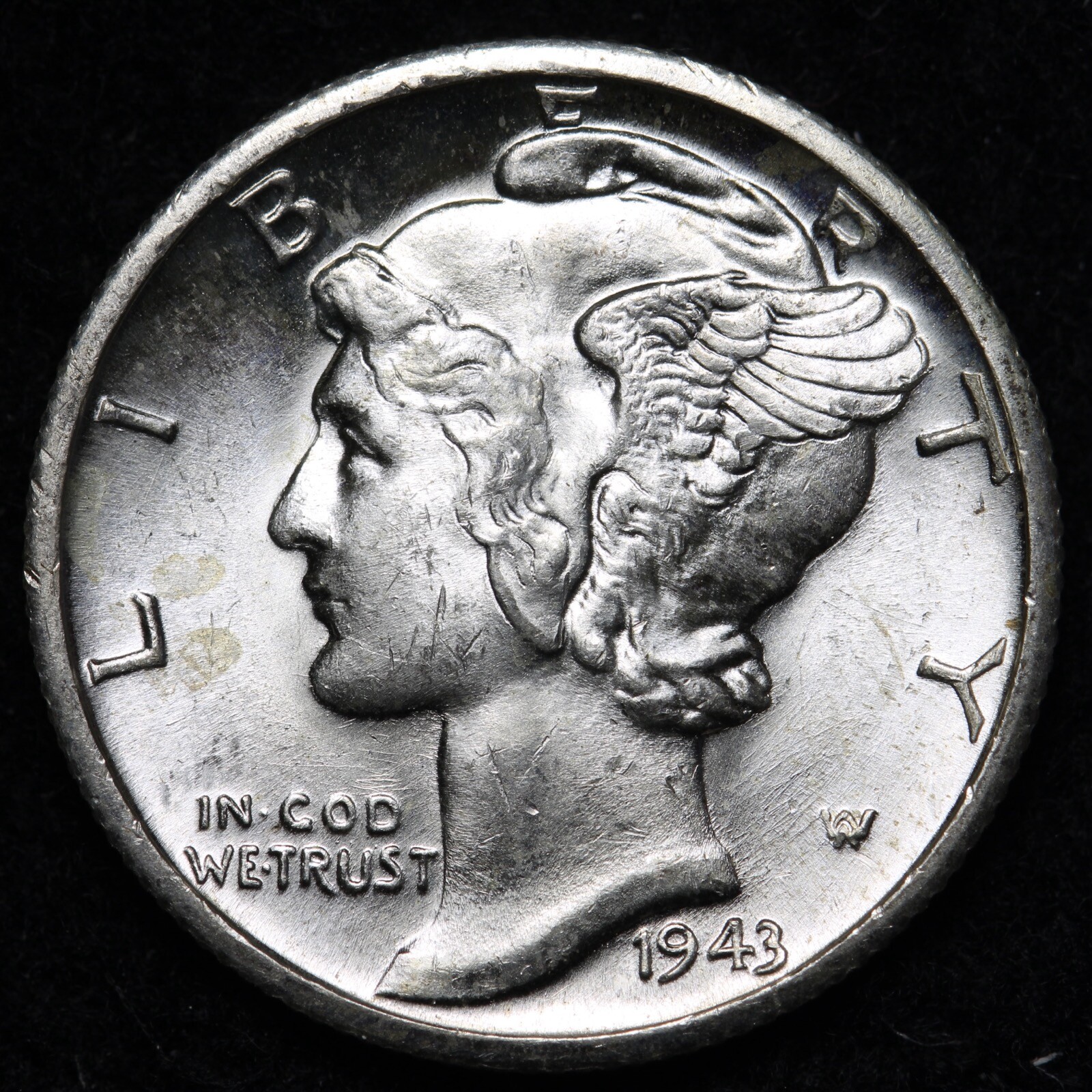 1943-D Mercury Silver Dime GEM BU *UNCIRCULATED* MS F.S.B. E312 QSM