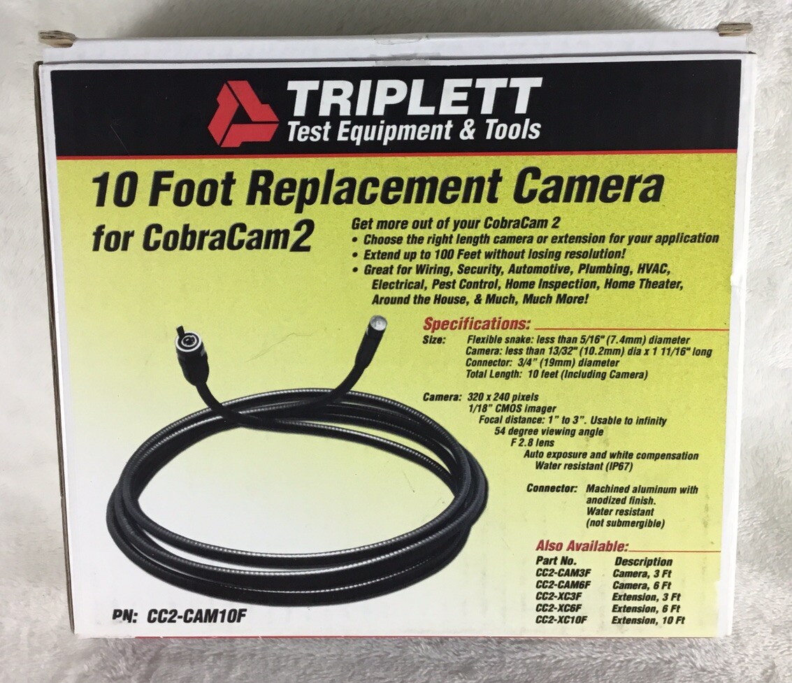 Triplett Replacement Waterproof & Flexible 10 ft Camera Wand For CobraCam2